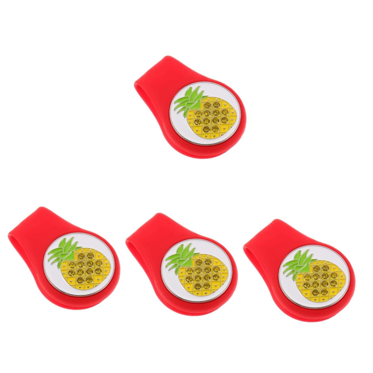 Abaodam Golf Hut Clip Silikon mit Buntem Design Abnehmbarer Ballmarker für Golfer für Golfmützen und Hüte Langlebig und Kreative Tiermotive Ananas