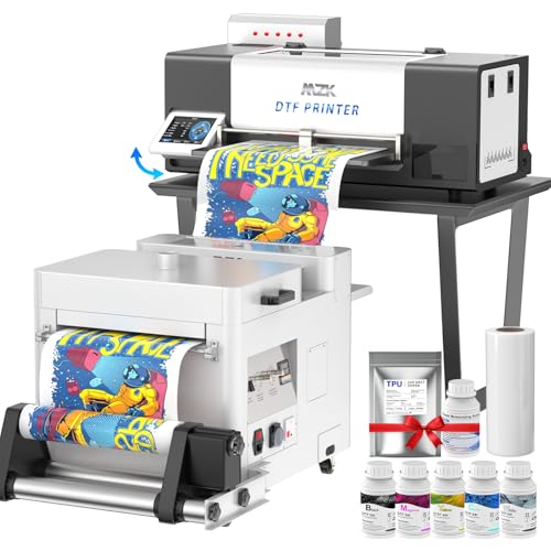 Image of MZK A3+ DTF Printer with I3200 HD printhead-Auto Cleaning Maintenance+Ink Anti-Clog Filter,3X Speed vs L1800 DTF Printer,5 inch Rotatable Touch Screen,Dual Ink Level Alert,Film Cutter,Gift Ink 2 Years