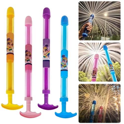 Feuerwerk Wasserpistole 4 Stück Firework Wasserspritze WassersprüHspielzeug Water Squirter Romantische Wasserspritzpistole Reichweite Waters Fun Pool Spielzeug für Strandpool Pool Party