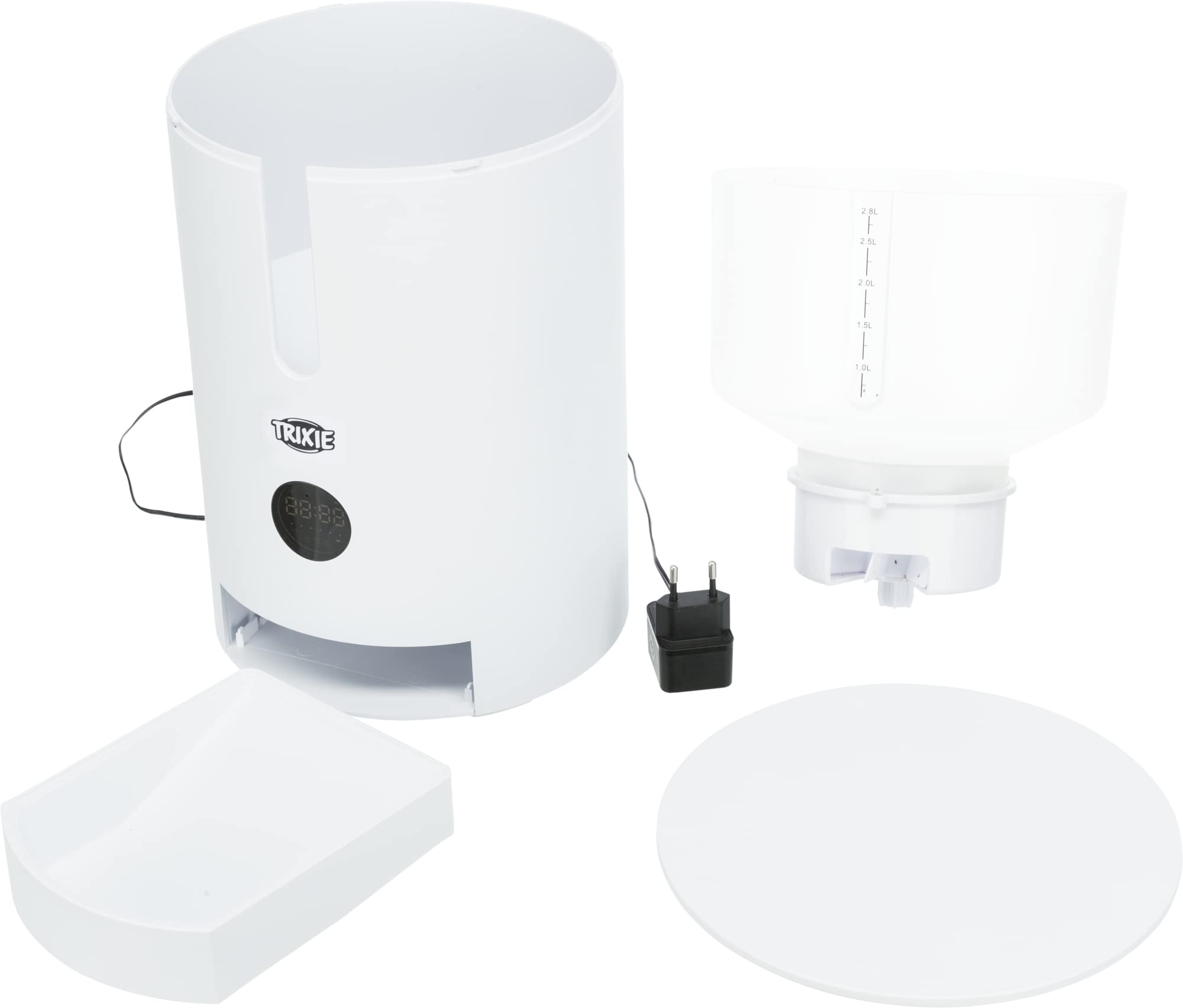 Dispensador automático de Comida TX9, 2,8 l/22 × 28 × 22 cm, Color Blanco