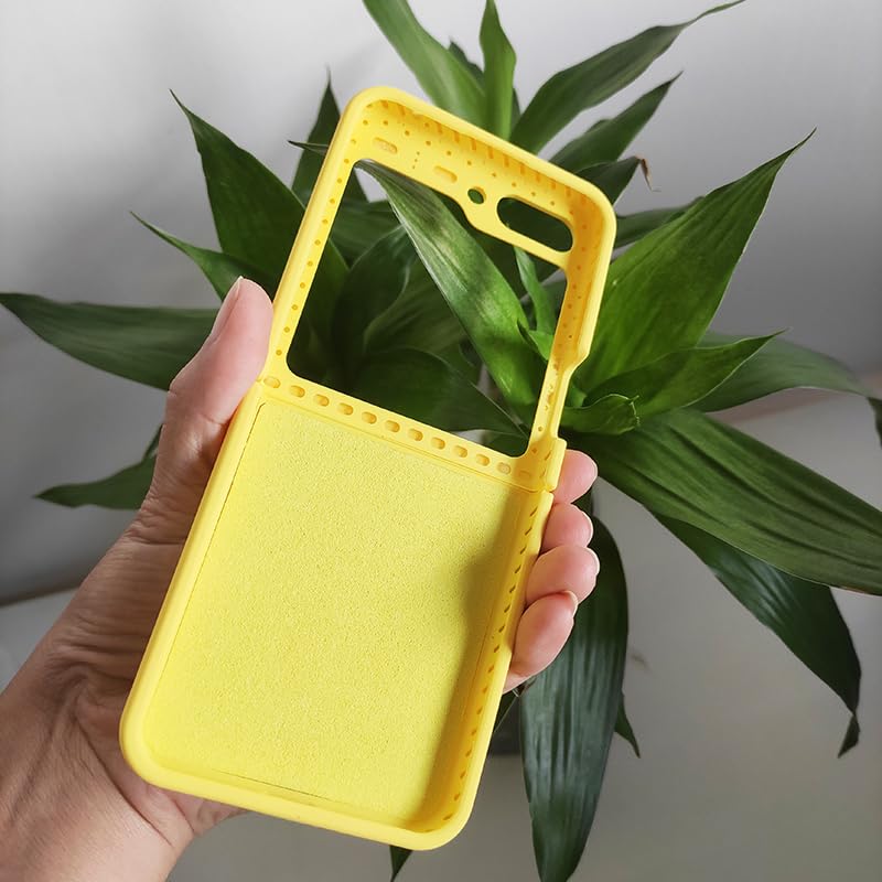Image of MIDOS Back Cover Compatible with Samsung Z Flip 5 Silicone Case Full Protection Shock Proof Case for Samsung Galaxy Z Flip 5 (Yellow)