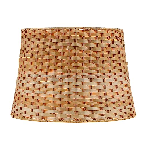 Image of Aspen Creative 32991, Handwoven Empire Spider Lamp Shade, Natural Banana Leaf, 13 inch Top x 16 inch Bottom x 11 inch Slant Height