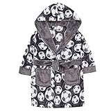 Kinder-Bademantel mit Kapuze, weiches Fleece, mit lustigem Charakter, Fußbälle, 86-92