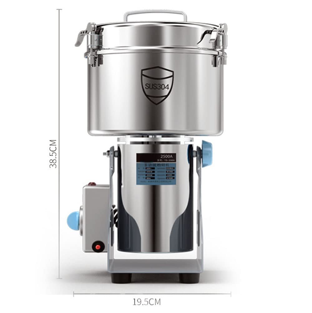 1000G Moulin À Grains Électrique Acier Inoxydable 304 Type De Balançoire Broyeur D'herbes Broyeur De Céréales Machine À Poudre Fine Haute Vitesse Pour Moudre Les ​Haricot Les Épices Le Café Le Poivr