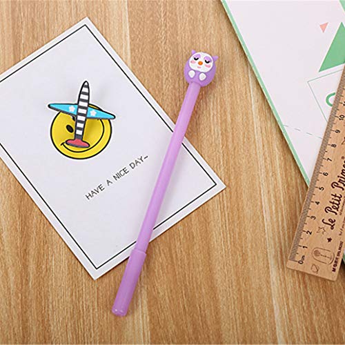 Win-Market Animals Bird Owl Gel Pens Set Fashion Cute Colorful Kawaii Lovely Cartoon Gel Pens Set Funny Gel Ink Rollerball Pens Office School Pen Student Stationery (6Pcs) #TOP7