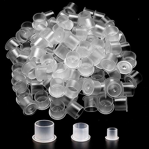 Tattoo Ink Caps, Tazay 300Pcs Disposable Mix Size Tattoo Ink Cups Caps with Base for Tattoo Ink Pigment Kit Tattoo Supplies