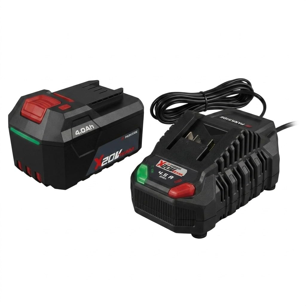 Parkside® - Batería Pap 204 – 20 V/4 Ah + cargador rápido PLG 20 (4,5 A) – Compatible con la serie X 20 V Team – Malui Bundle