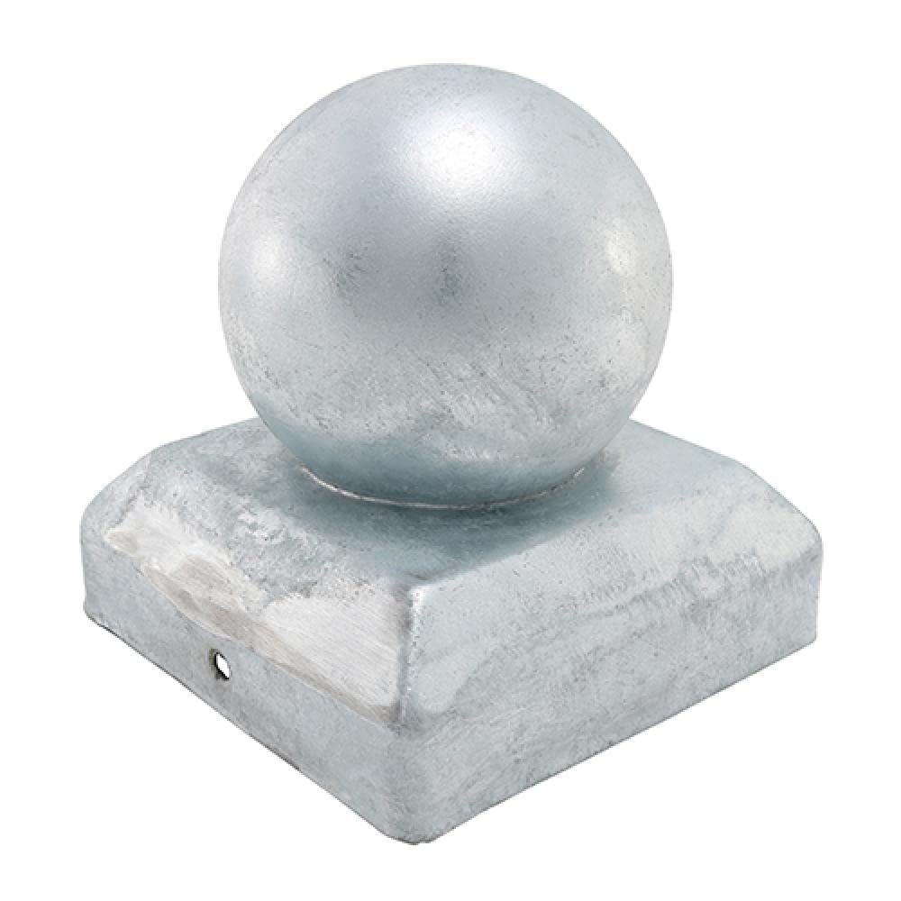 Timco Black Ball Fence Post Cap Hot Dipped Galvanised - 75Mm