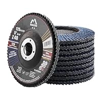 Merryland Fächerscheibe 125 Metall Edelstahl Stahl für Winkelschleifer, 125mm 40K T29 Lamellenscheibe Zirkonkorund Blau Schleifmopteller 10 Stück, Craft-Line FC1108214-10