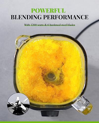 Professional Crusher Blender 2.0, 1200W Powerful Smoothie Blender, 52oz Glass Jar, Shakes and Smoothies, Ice Crush, Frozen Fruit, Stainless Steel - Image 6