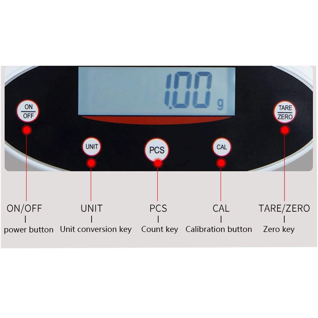 Báscula electrónica de Alta precisión de 0,001g, Plataforma de Acero Inoxidable de balanza de Laboratorio de precisión Adecuada para Laboratorios, joyeros