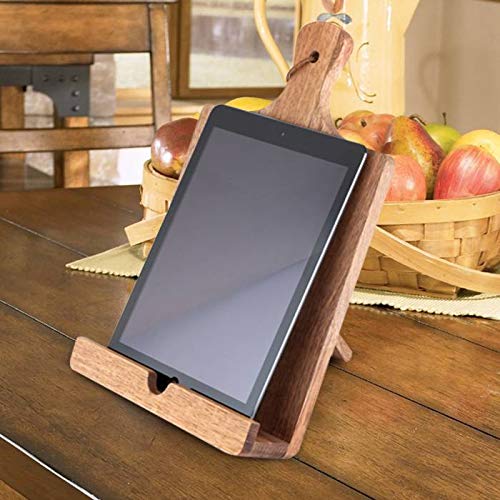 Personalized Rustic Farmhouse Acacia Wood Tablet Cooking Stand by Twine