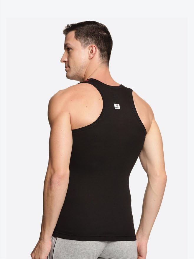 Image of Genx Men's Super Combed Cotton Gym Vest with Sports Style (Pack of 2) (Color May Vary)
