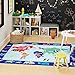 Eric Carle Elementary World Map Kids Machine Washable Area Rug Blue/Red, 35