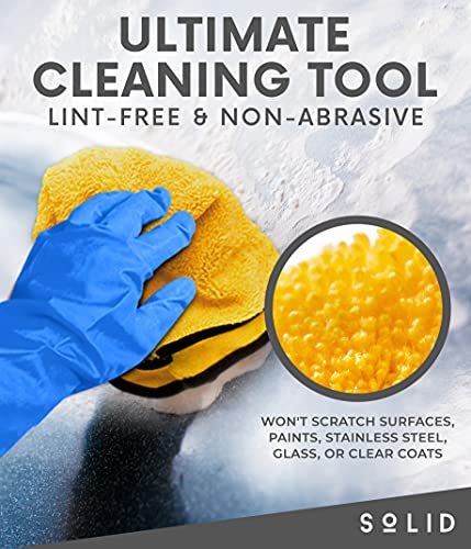 Solid Multipurpose Plush Microfiber Cleaning Cloth Towel For Household, Car Washing, Drying & Auto Detailing - 16" X 24" (6) #TOP5