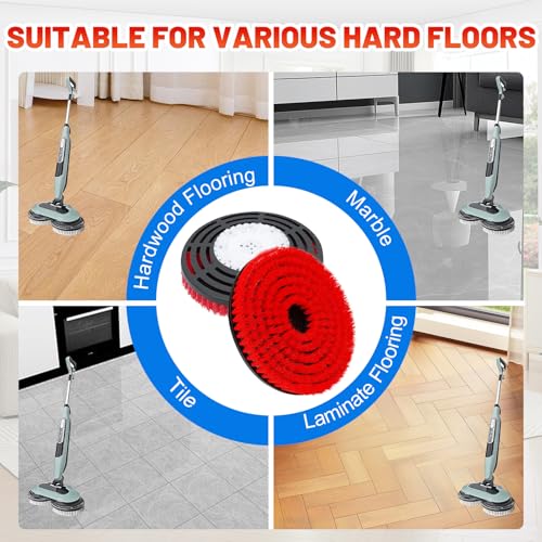 Image of 2 Pack Upgraded Replacement Pads for Shark Steam Mop - Advanced Scrubbing Brush Heads with Microfiber Surface | Deep Cleans Grout & Removes Stubborn Stains | Fits S7000 /S8201 /S8001 /S7201 Models