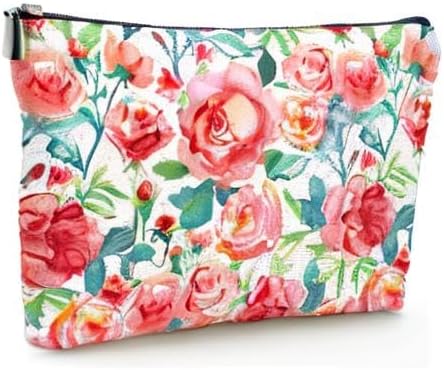 Miniatura 6 de Bolsas de maquillaje de viaje para mujer, bolsa de cosméticos grande de lino, organizador de maquillaje, bolsas de tocador, bolsa de 10 x 7