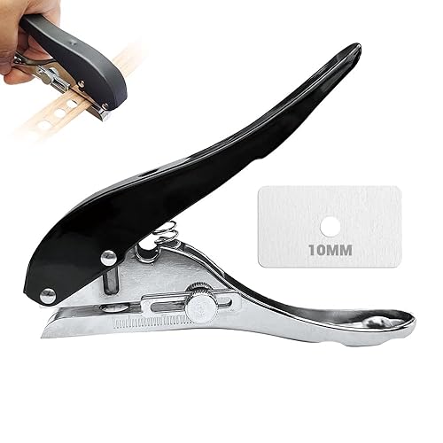 Herramienta de perforación portátil, perforadora de un solo agujero de 0.394 pulgadas, perforadora de agujero de papel de alta resistencia,