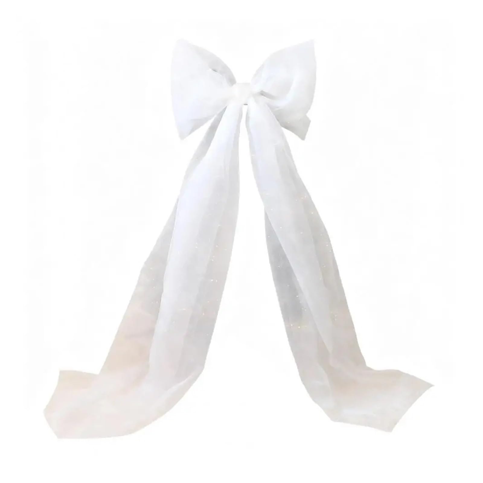 MFESFCS Giant Bow Decorations Topper Bow Extra Large Mesh Bow With Long Streamers For Holiday Wedding Birthday Party Wall Decoration(White)