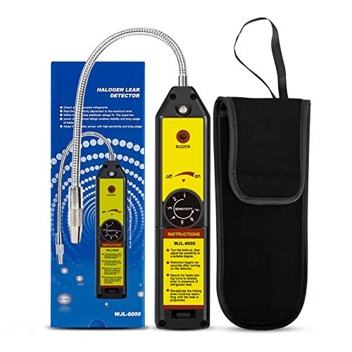 SIMBOW WJL-6000 Freon Leak Detector Halogen Leak Detector Refrigerant Gas HVAC Air Conditioner R22 R410A R134A R1234YF CFCs HCFCs HFCs Detector High Accuracy