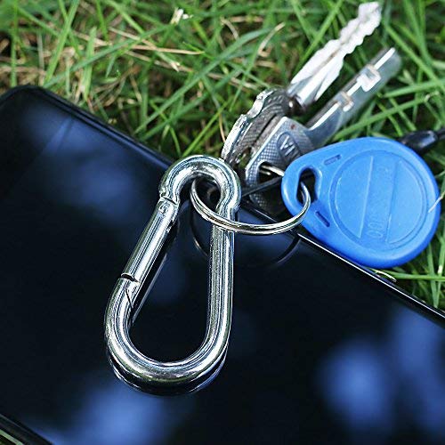 Gther Stainless Steel Carabiner, Spring Snap Hook Clip Keychain,M5 M6 M8 Hooks Medium Large Small For Gym Garage Keychain Dog Leash Backpacks Etc #TOP5