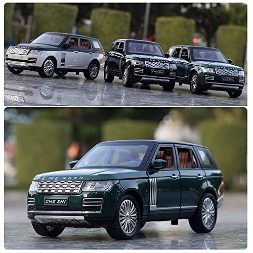 Image of 1:24 Scale Model Range-Rover Toy Car Diecast Metal Cars Openable Door with Sound Light Pullback Toy Car for Kids, Black