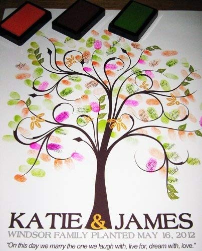 16x20 TREE 100 Wedding Fingerprint Guest Book Tree, Thumbprint Tree Guest Book, Tree stamp Posterx