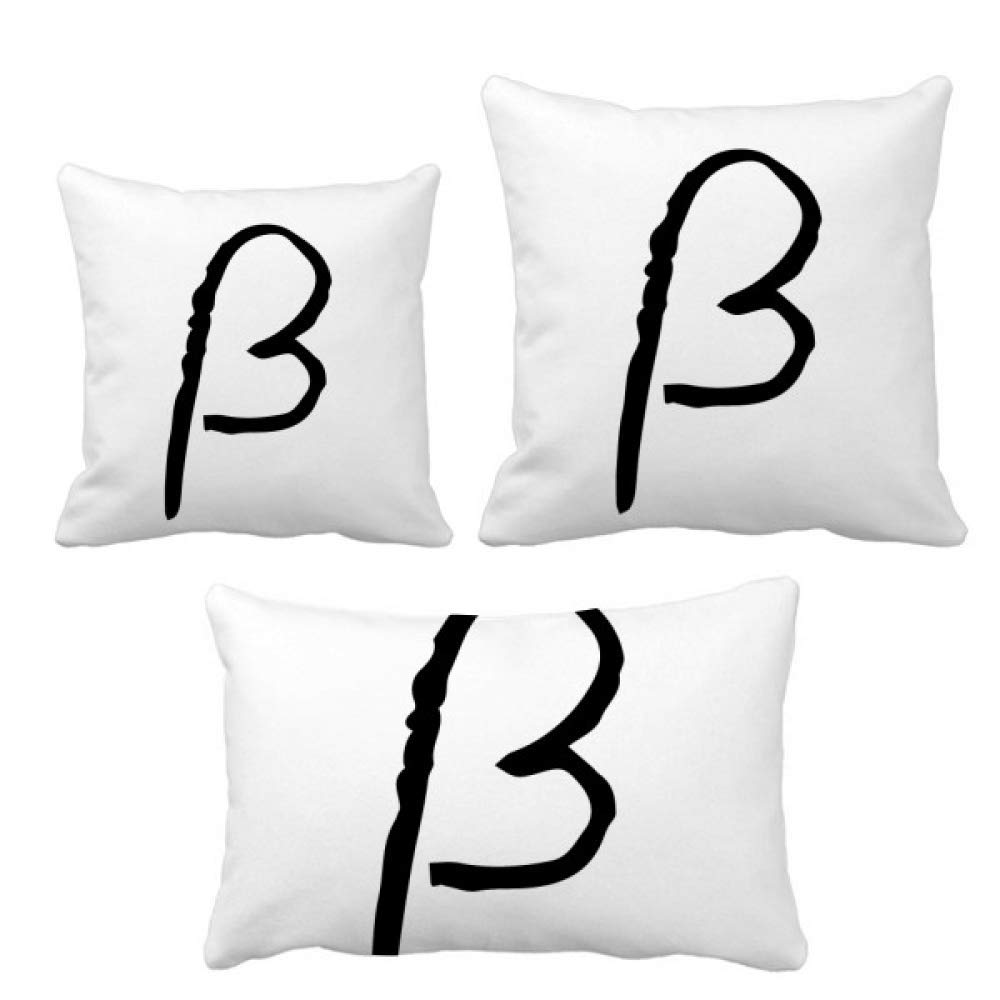 Coussin alphabet grec Beta noir une idée cadeau originale pour étudiants