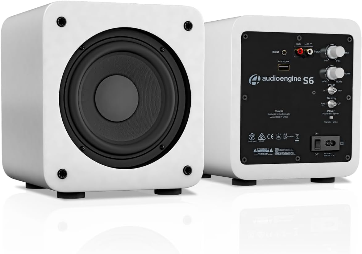 Audioengine S6 Powered Subwoofer, Compact 6-Inch Front-Firing Sub