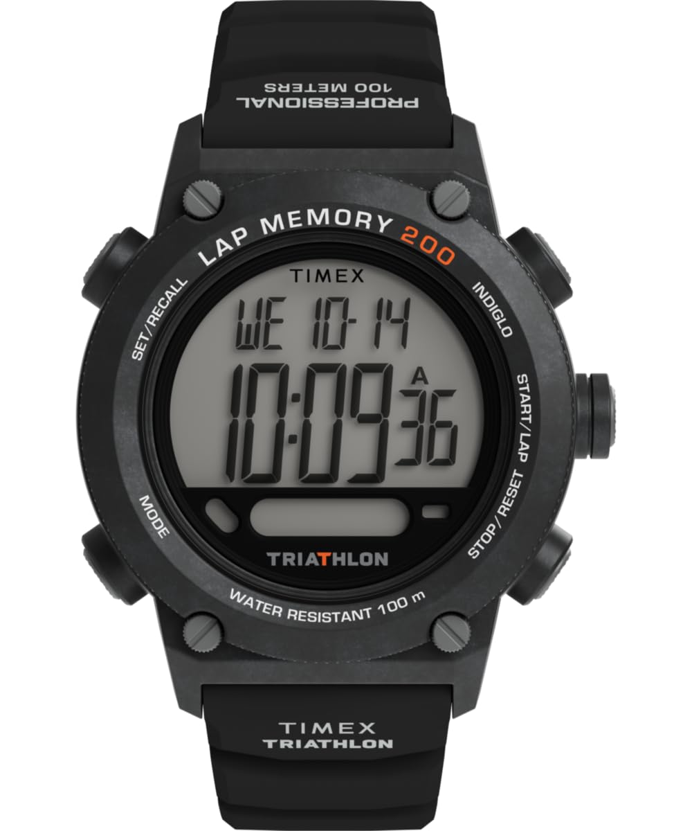 Timex Men's Triathlon 200 Lap 44mm Silicone Strap Watch