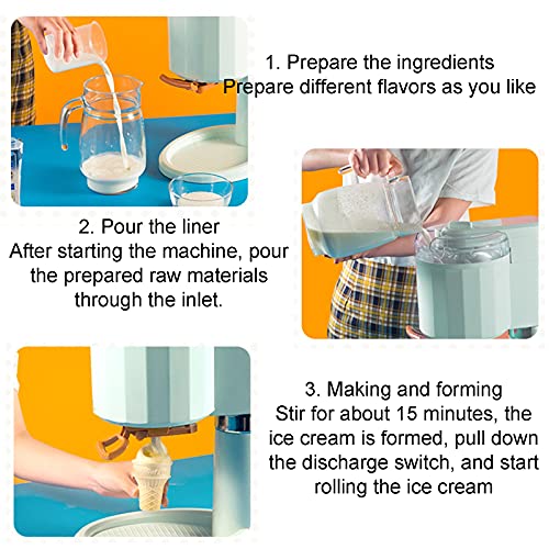 Eismaschine Speiseeisbereite,Speiseeismaschine,DIY Hausgemachtes Eiscreme Machine,Automatisch Zuhause Ice Cream Maker… – Bild 4