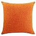 DimaiGlobal Housses de Coussin Coton Lin en Couleur Unie Throw Pillow Case Chambre Salon Sofa Décoration de Maison Carré Taie d'oreiller Invisible Fermeture à glissière Orange 40X60CM