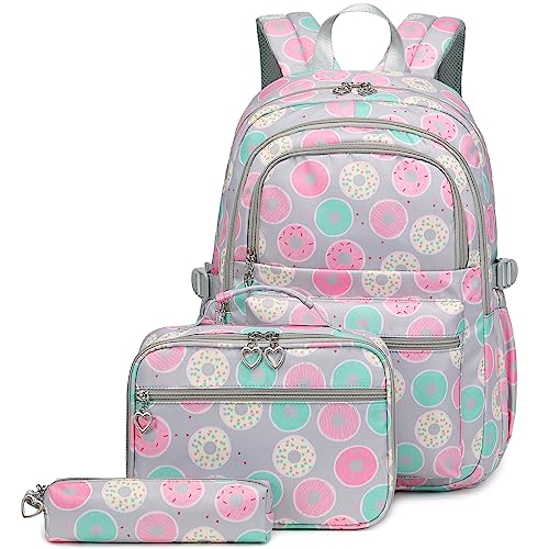 Joyfulife Teen Girls School Backpack Kids Bookbag Set with Lunch Box Pencil Case Travel Laptop Backpack Casual Daypacks