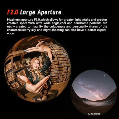 6.5mm F2.0 APS-C Fisheye Objektiv für Sony E, Manueller Fokus 192° Ultraweitwinkel Objektiv Kompatibel mit Sony E Mount Spiegellosen Kameras A5000 A5100 A6000 A6100 A6300 A6400 A6500 – Bild 5