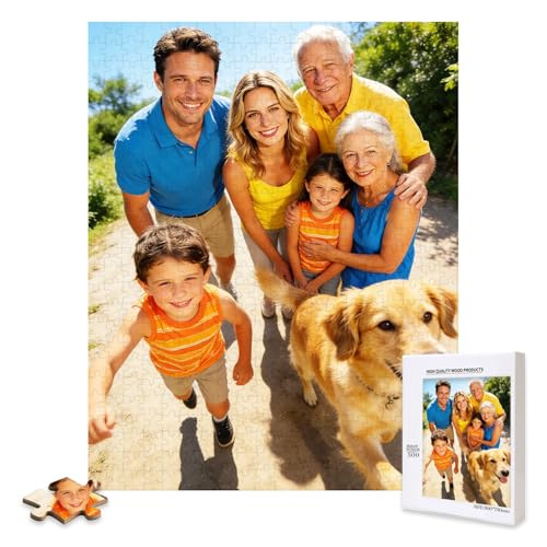 Custom Puzzle 500 Pieces, Personalized Puzzle from Your Own Photos, Customized Picture Jigsaw Puzzle Gift for Christmas Wedding Birthday Family