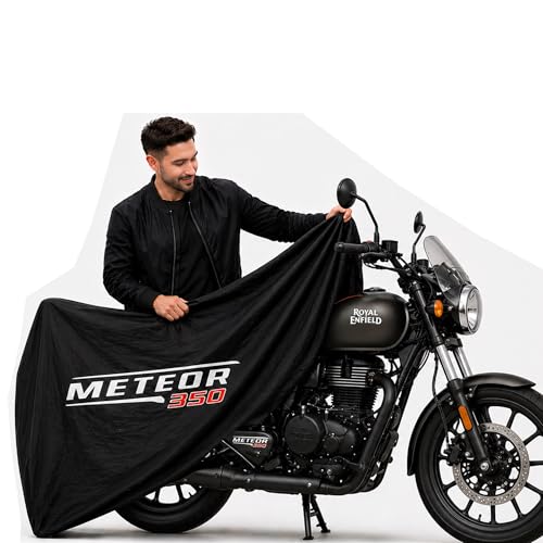 Image of Kayme Motorcycle Cover Waterproof Heavy Duty All Weather, Quad 4 Wheeler Cover Sun Rain Snow Protection (Mid-Black, Meteor 350)