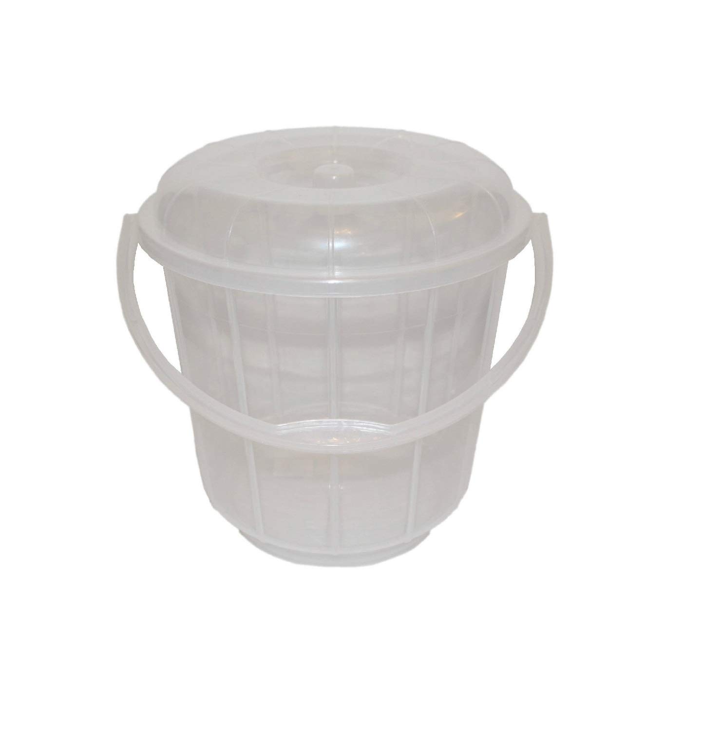 Muddy Hands Clear Multi Purpose Versatile Plastic Bucket With Lid & Carry Handle Kitchen Garden Cleaning Water Animal Bird Feed Pet Food Storage Container Box (3 Litre)