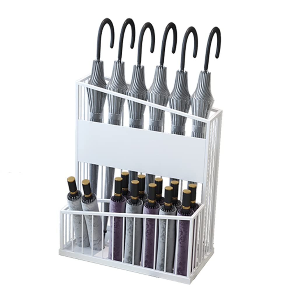 GHHVFEC Double Layer Metal Umbrella Stand for Entryway, Hotel Lobby, Holds 14-60 Umbrellas, Stylish and Functional Umbrella Drainer for Home and Office Use