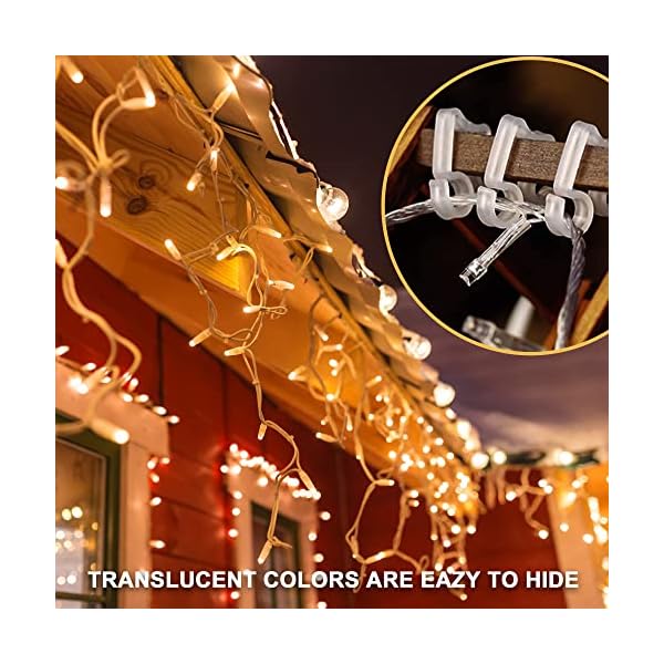 Holiday light clips christmas light clips outdoor hang gutter hooks for christmas decoration string lights weatherproof outdoor lights clips for halloween xmas(100 pieces) - image 7