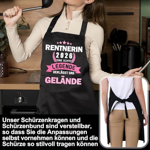 Renteneintritt Geschenk Frau, Pension Geschenk Zur Rente Frau, Grillschürze Lustige Ruhestand Geschenk Für Rentner Frauen , Rentnerin Kochschürze Für Rente Lehrer、Mama、Abschiedsgeschenk Kollegen