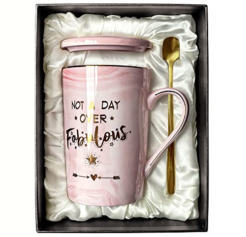 Birthday Gifts for Women Pink Not A Day Over Fabulous Mug