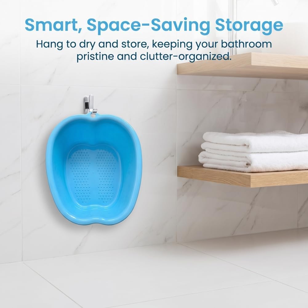 Foot Soaking Tub with Massage Points, Large Sturdy Foot Basin, Home Spa Pedicure Foot Bath for Exfoliation, Ideal for Men & Women (Blue)