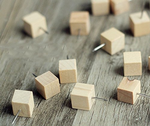 Wood Push Pin with Case Wooden Thumb Tacks Creative Map Pins for DIY Carfts Decorative Pushpins for Cork Boards Map Photos Pictures & Calendar (60 PCS Cube)