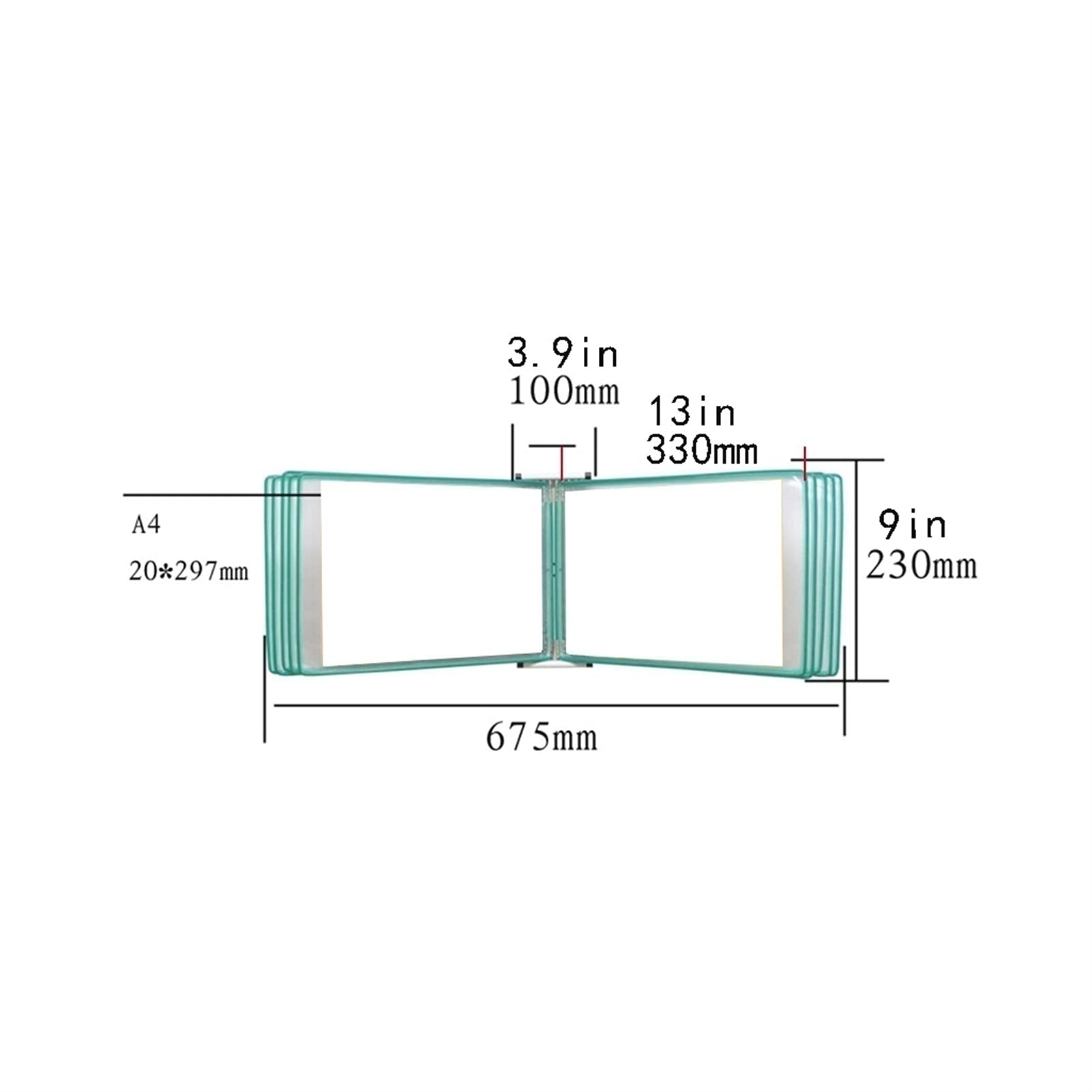 Espositore a parete per libri a libro, 33 x 22,9 x 9,9 cm, organizer per documenti A4 per casa e ufficio, soluzione di archiviazione efficiente