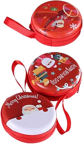 Tofficu Organizador de contenedores de Navidad con cremallera, 3 piezas, adorno de Papá Noel, bolsas de dulces de Navidad, regalos de fiesta de