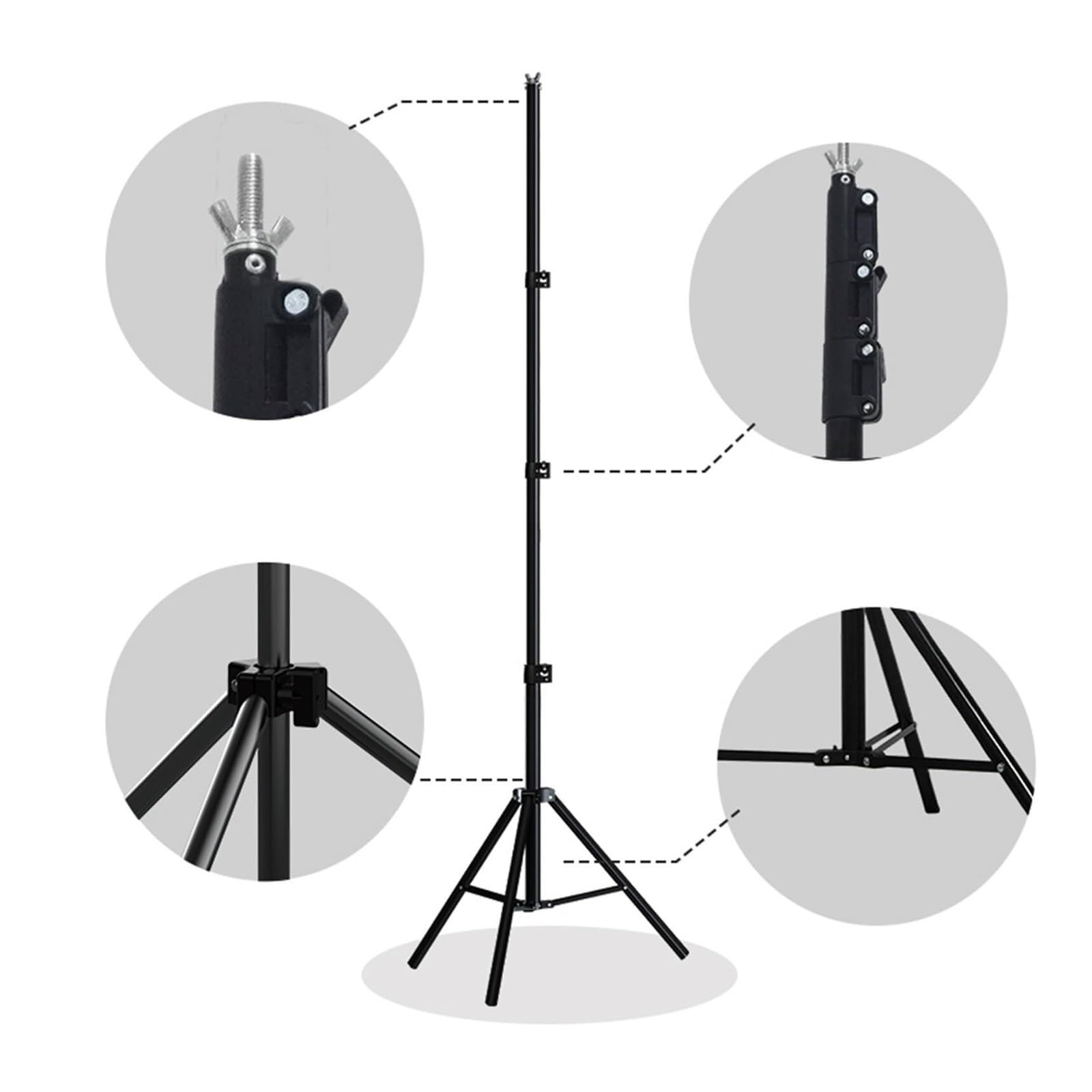 Kit di supporto portatile a forma di T per studio fotografico e video, cornice verde regolabile con panno di sfondo