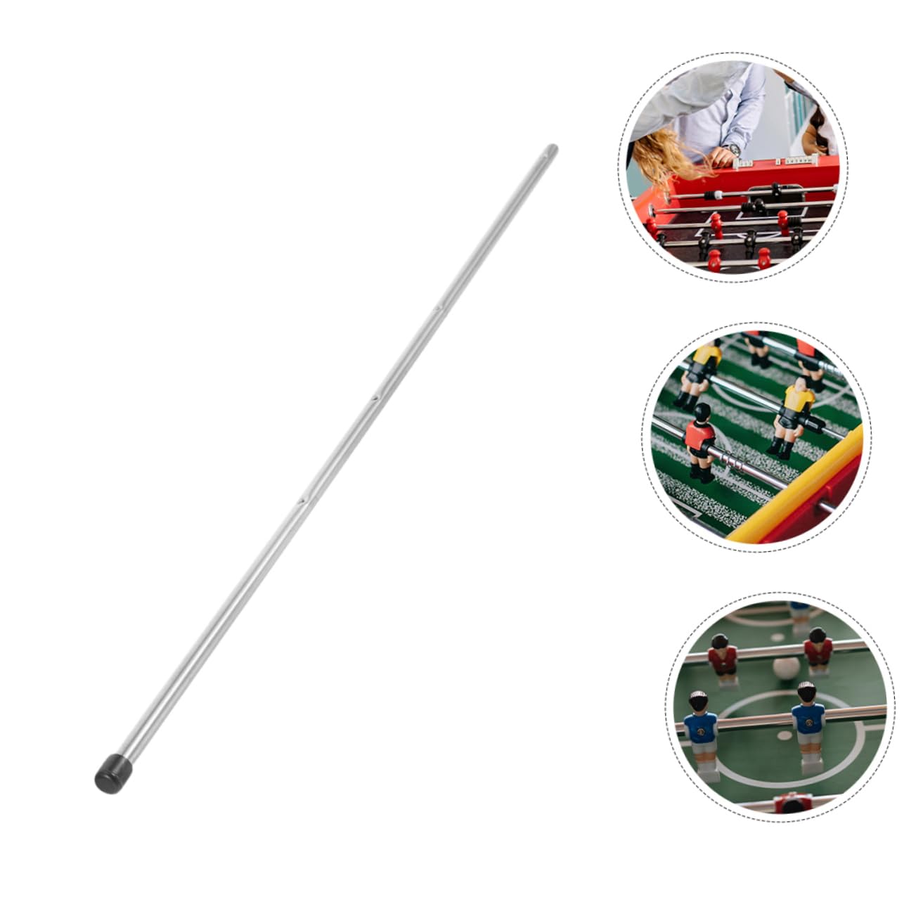 Toyvian Asta in Ferro Argento per Calcio Balilla Maniglia, Accessorio Gioco da Tavolo