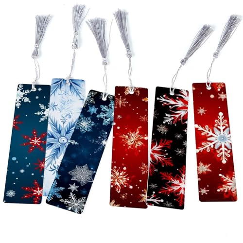 Marque-page de Noël flocon de neige en lot de 6 pour vos lectures au coin du feu
