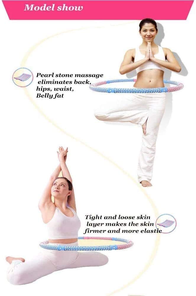 Cerchio di fitness LieYuSport Massaggi Fitness Hula Hoops for adulti, ponderata Hula Hoop for adulti, 7 sezioni staccabile Sport Hoola Hoop for l'esercizio della vita Trainer Circle Fat burining perde