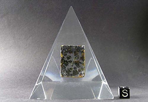 Genuine Pallasite Meteorite in Lucite Pyramid!
